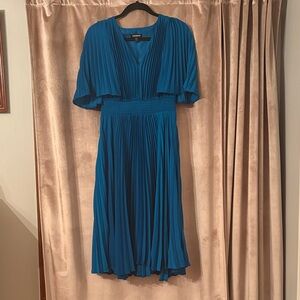 Express Blue Pleated Midi Dress
